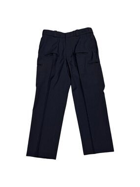BLAUER Pleated Navy Blue Pocket Work Straight Fit Trousers Pants Mens 34x30